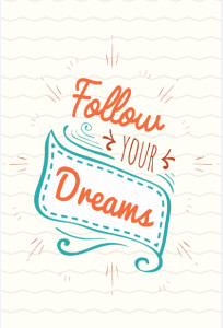 Decal dán tường Decal slogan động lực chữ follow your dream trang trí văn phòng